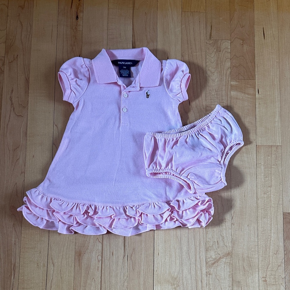 Ralph Lauren Light Pink Baby Dress with Bloomers